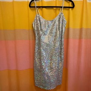 Holographic mini dress